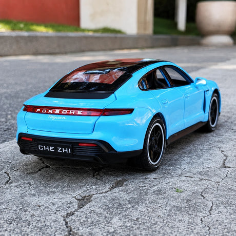 [TOY] 1:32 Porsche 2019 Taycan blå modellbil Die-Cast