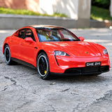 [TOY] 1:32 Porsche 2019 Taycan röd modellbil Die-Cast