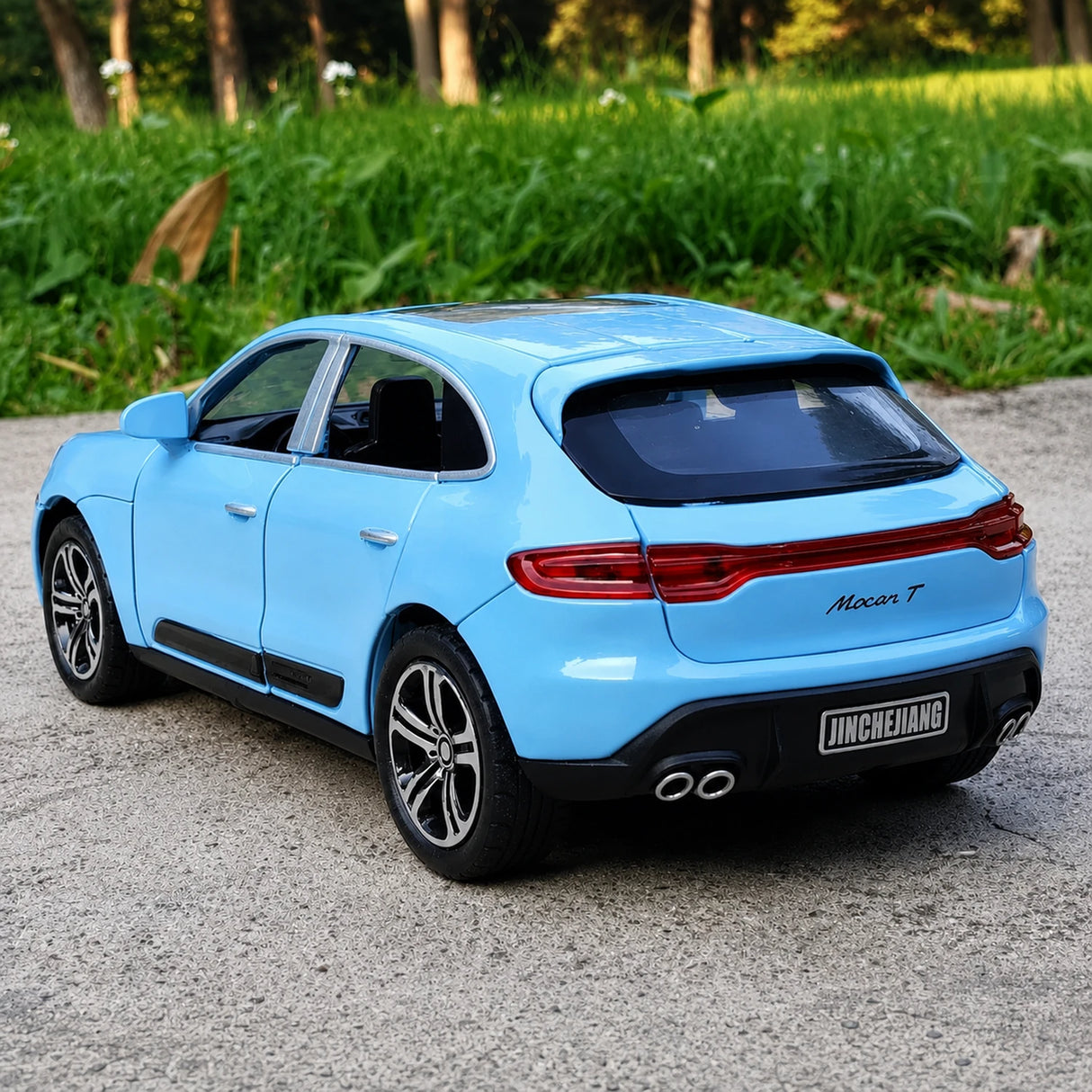[TOY] 1:32 Porsche 2023 Macan T blå modellbil Die-Cast