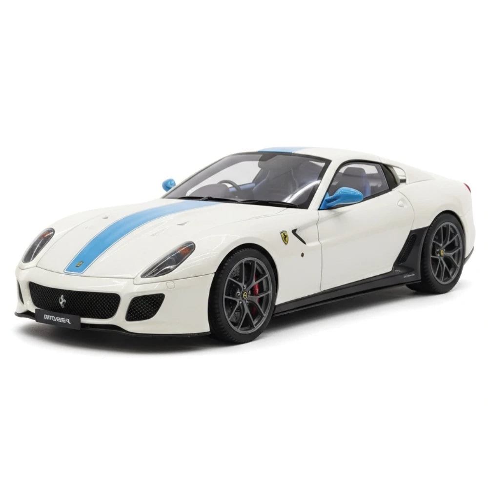 [Dino Model] 1:18 Ferrari 2010 599 GTO White & Blue Model Car Resin