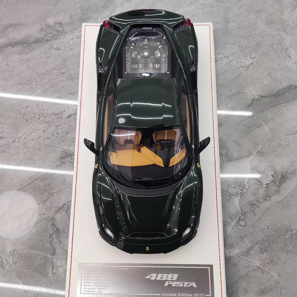 [Dino modello] 1:18 Ferrari 2018 488 Pista verde modellino di auto resina