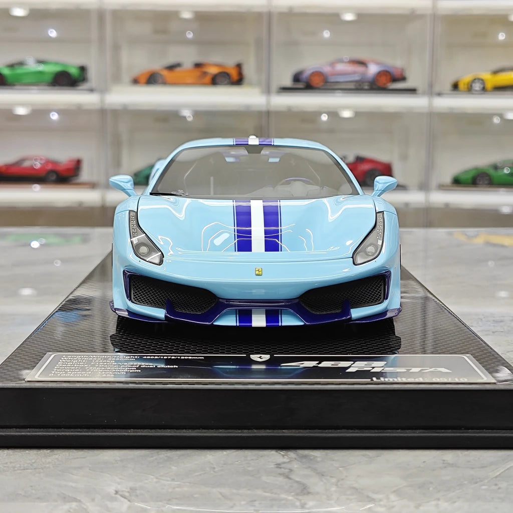 [Dino Model] 1:18 Ferrari 2018 488 Pista Spider Blue Model Car Resin