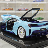 [Dino Model] 1:18 Ferrari 2018 488 Pista Spider Blue Model Car Resin