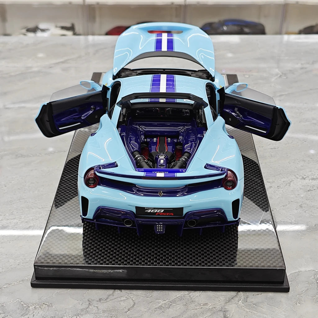 [Dino Model] 1:18 Ferrari 2018 488 Pista Spider Blue Model Car Resin