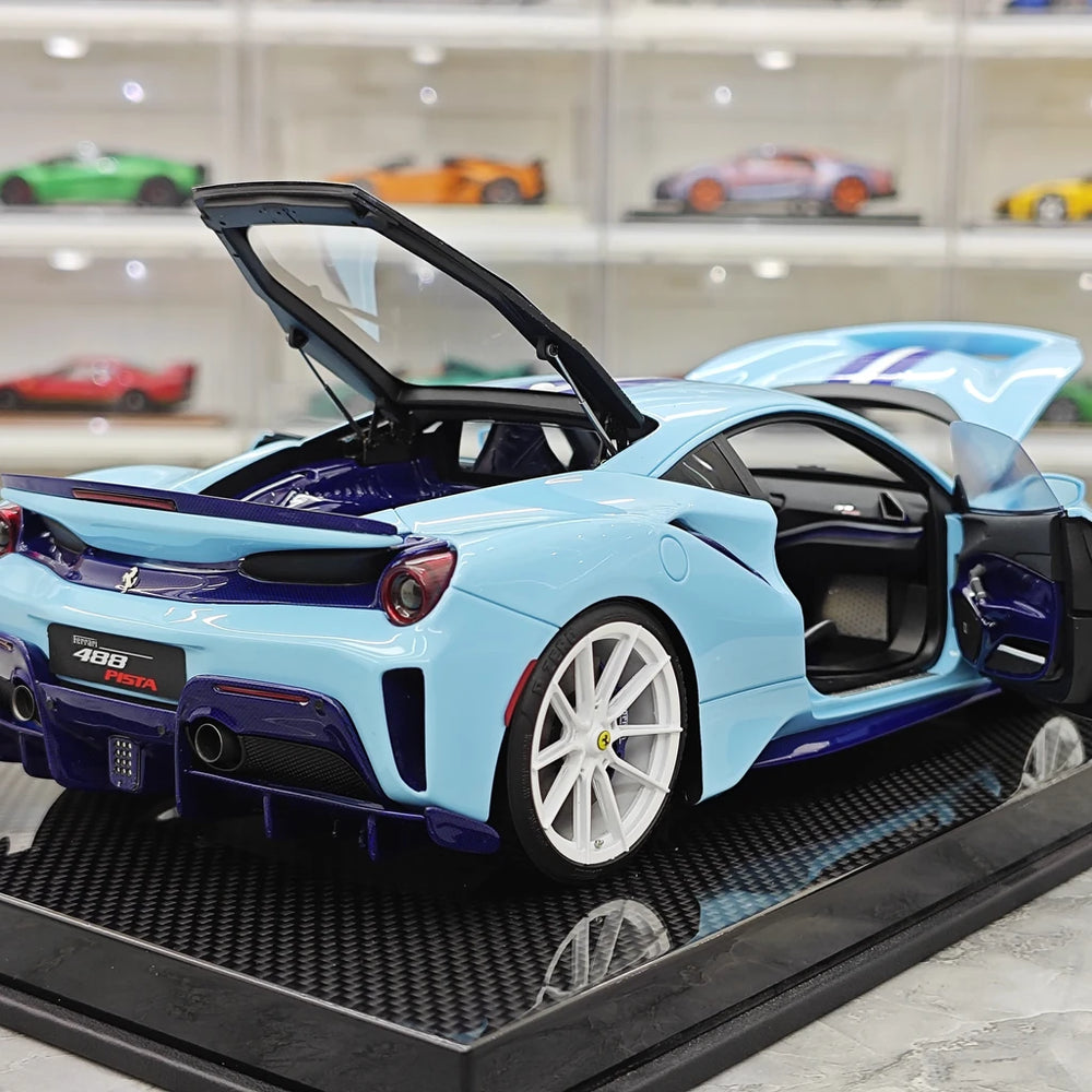 [Dino Model] 1:18 Ferrari 2018 488 Pista Spider Blue Model Car Resin