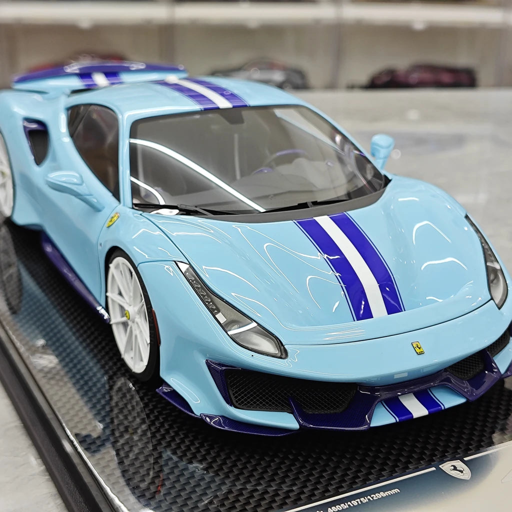 [Dino Model] 1:18 Ferrari 2018 488 Pista Spider Blue Model Car Resin