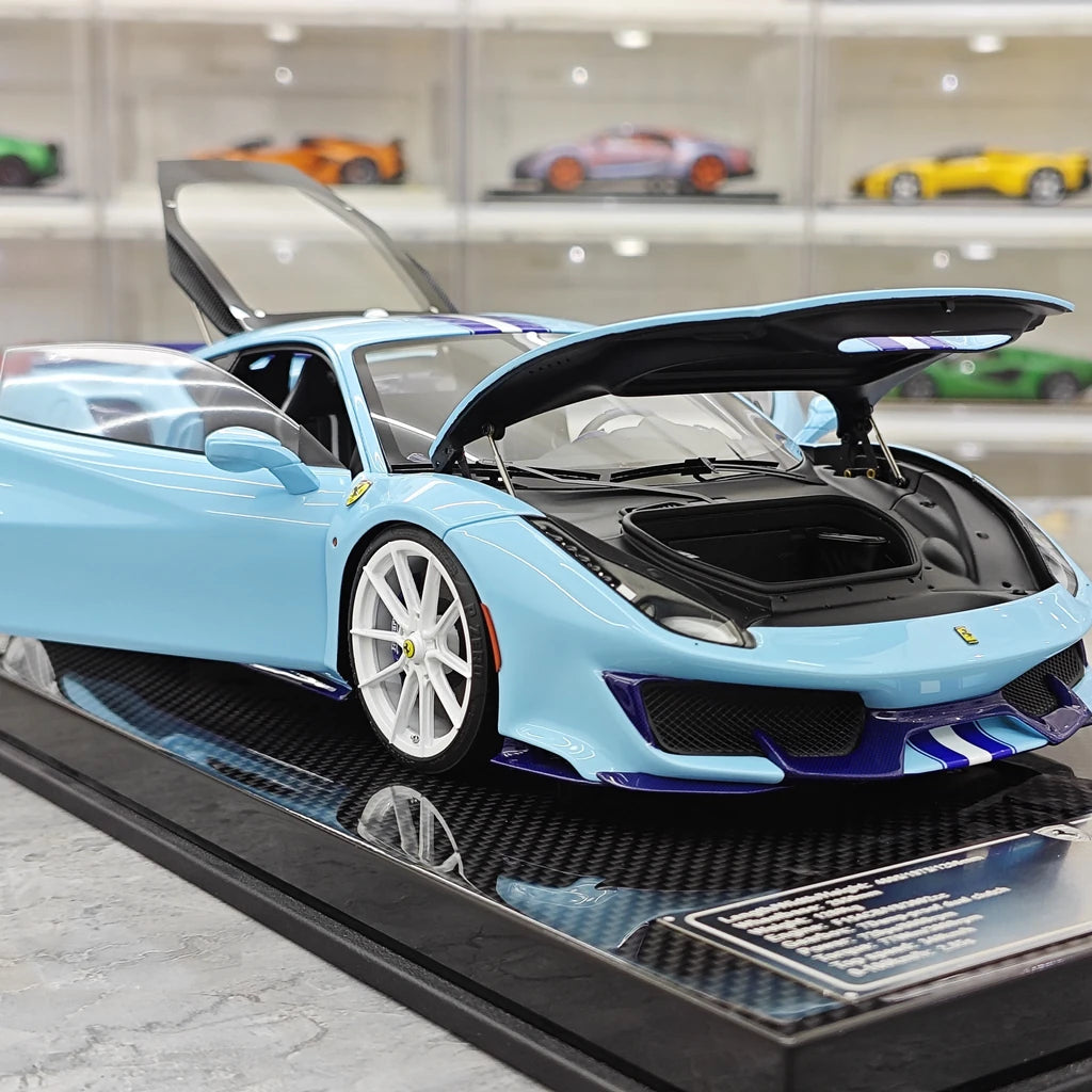 [Dino Model] 1:18 Ferrari 2018 488 Pista Spider Blue Model Car Resin