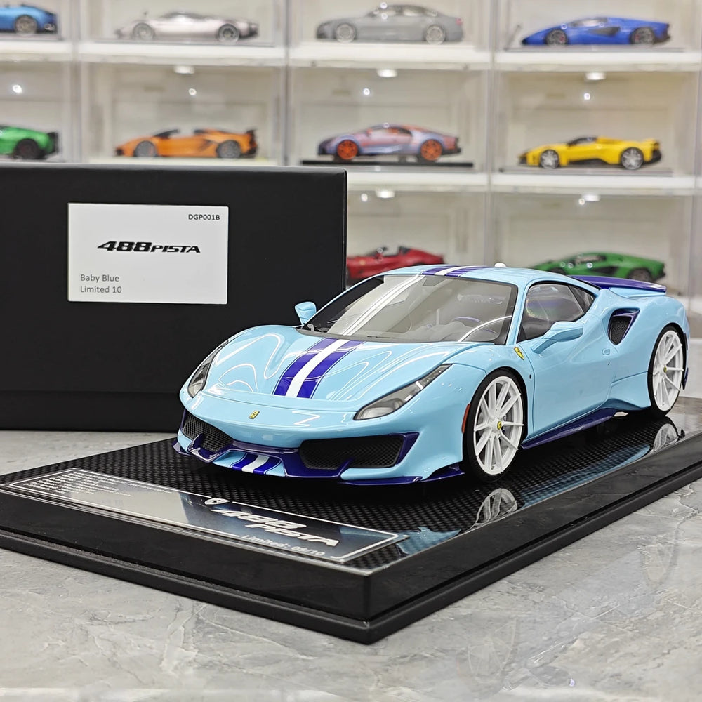[Dino Model] 1:18 Ferrari 2018 488 Pista Spider Blue Model Car Resin