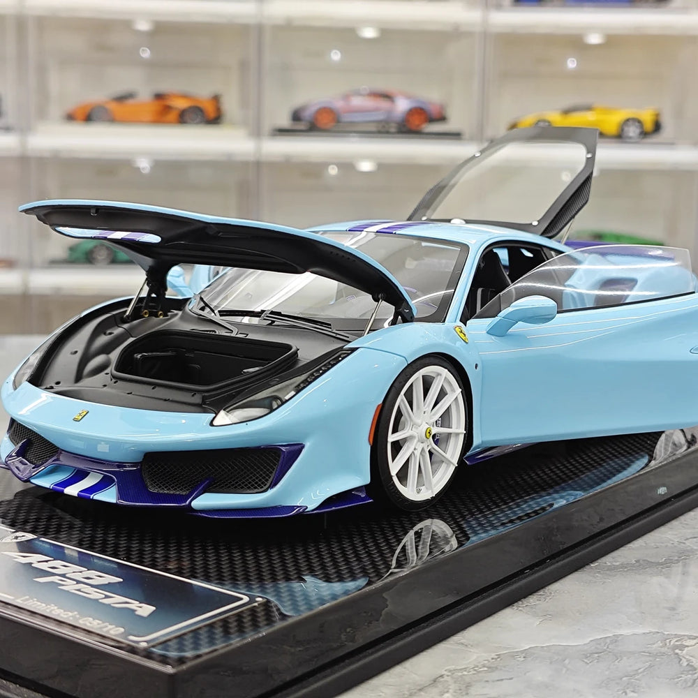 [Dino Model] 1:18 Ferrari 2018 488 Pista Spider Blue Model Car Resin