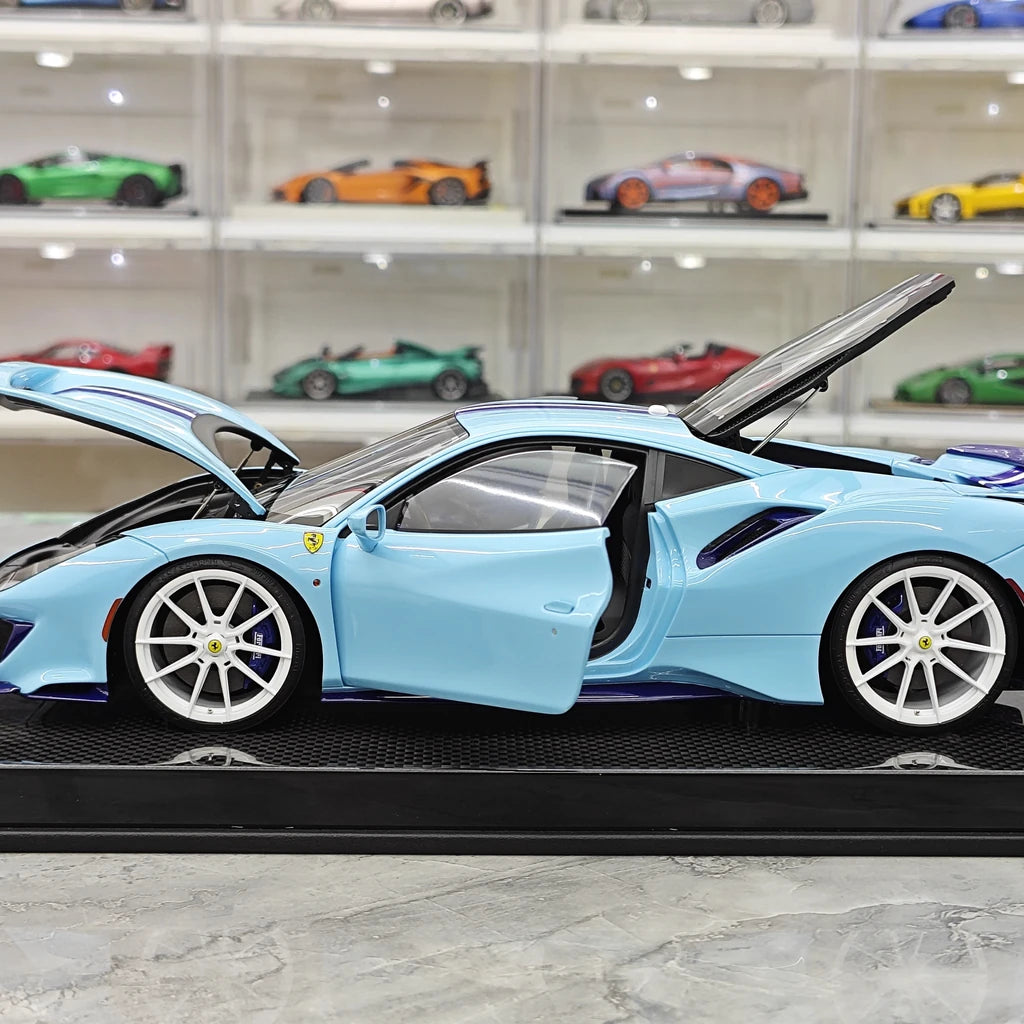 [Dino Model] 1:18 Ferrari 2018 488 Pista Spider Blue Model Car Resin