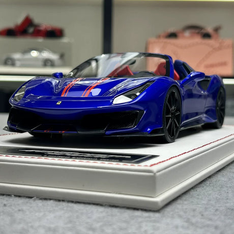 Dino Model Ferrari 2018 488 Pista Spider Blue Racing Livery 1:18 – Verzamelbare resin modelresin resin