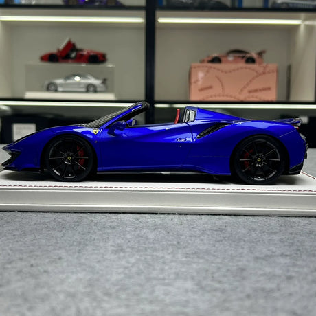 Dino Model Ferrari 2018 488 Pista Spider Blue Racing Livery 1:18 – Verzamelbare resin modelresin resin