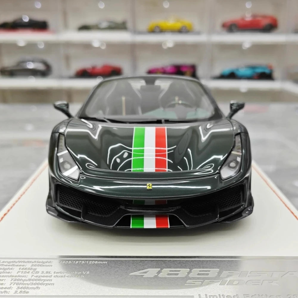 [Dino Model] 1:18 Ferrari 2018 488 Pista Spider Deep Green Model Car Resin