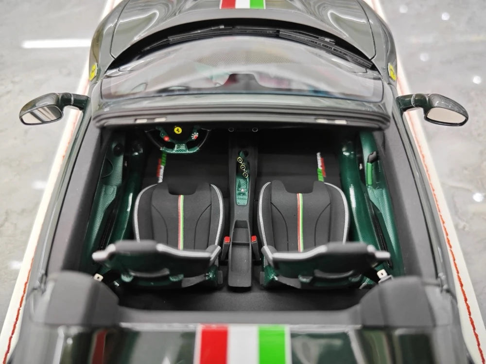 [Dino modello] 1:18 Ferrari 2018 488 Pista Spider Deep verde modellino di auto resina