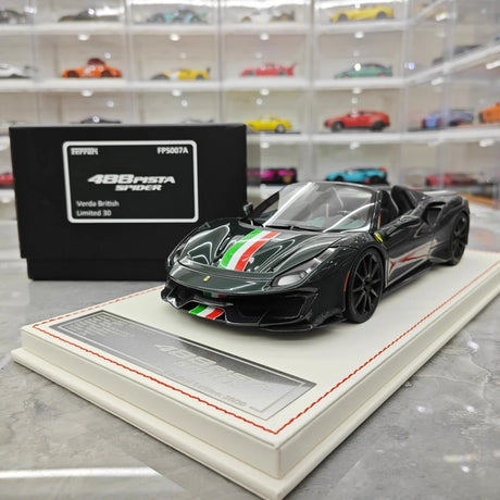 [Dino Model] 1:18 Ferrari 2018 488 Pista Spider Deep grön modellbil harts
