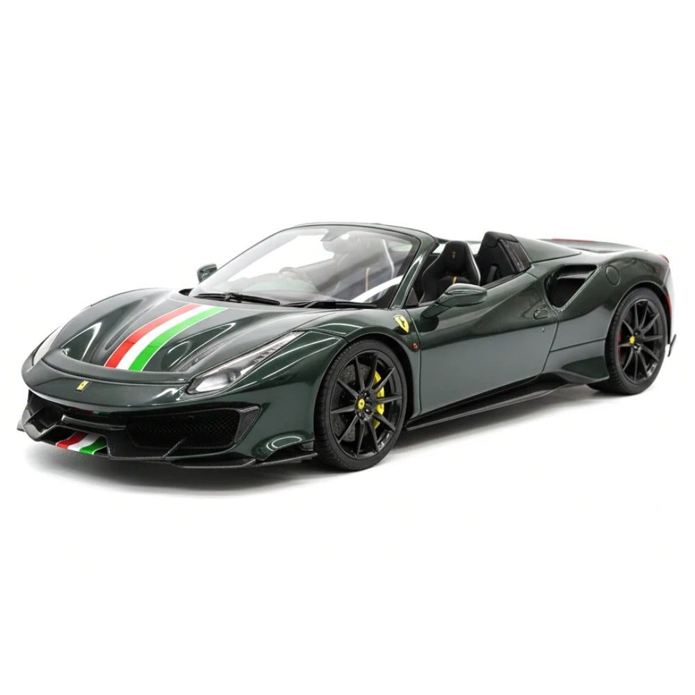 [Dino modello] 1:18 Ferrari 2018 488 Pista Spider Deep verde modellino di auto resina