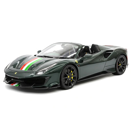 [Dino Model] 1:18 Ferrari 2018 488 Pista Spider Deep grön modellbil harts