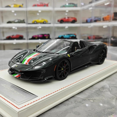[Dino Model] 1:18 Ferrari 2018 488 Pista Spider Deep grön modellbil harts