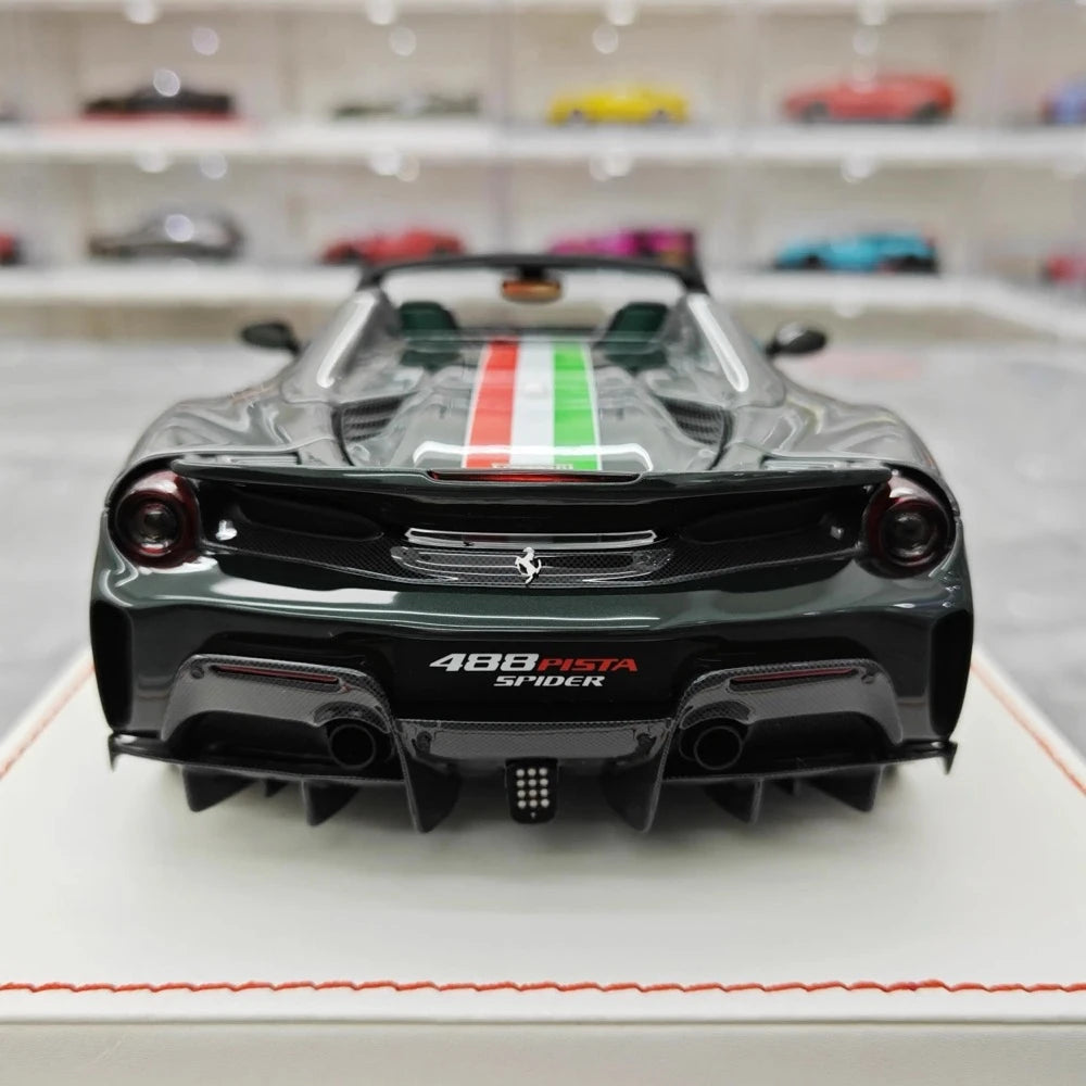 [Dino modello] 1:18 Ferrari 2018 488 Pista Spider Deep verde modellino di auto resina