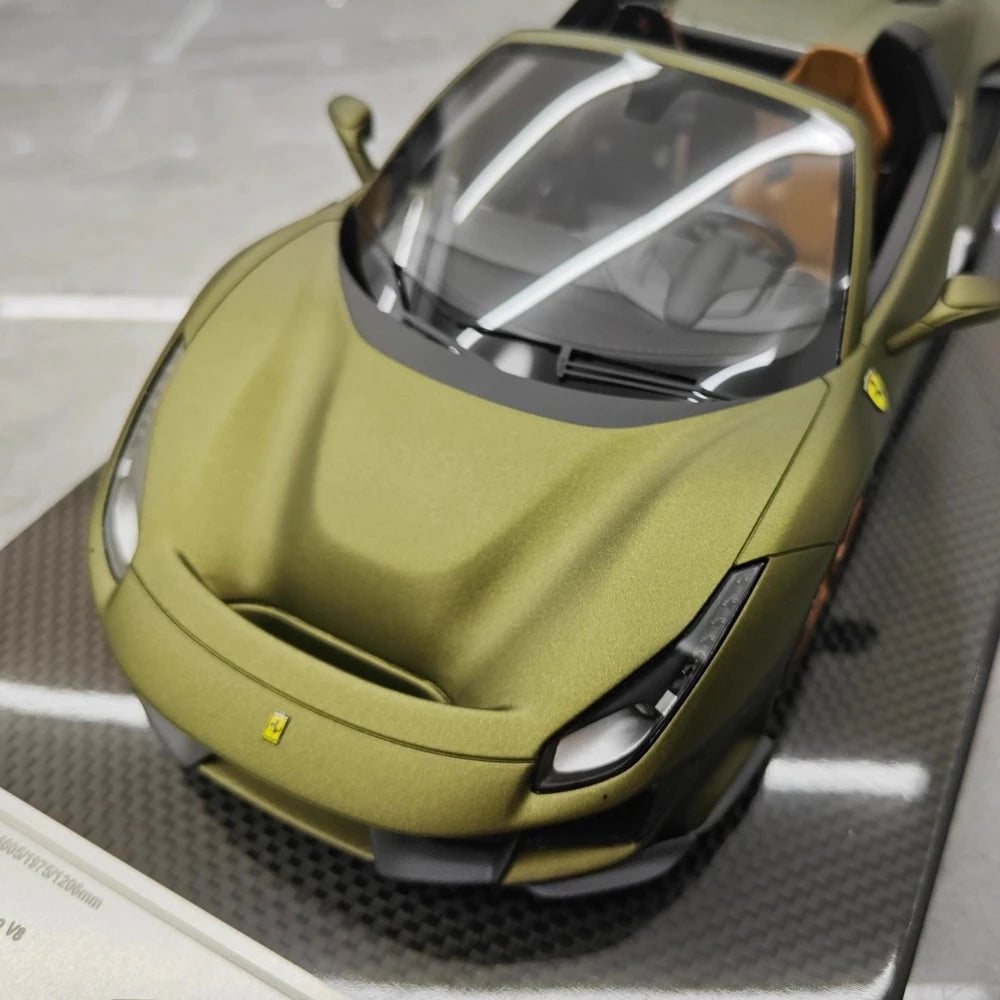 [Dino modello] 1:18 Ferrari 2018 488 Pista Spider verde No.23 modellino di auto resina