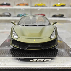 [Dino modello] 1:18 Ferrari 2018 488 Pista Spider verde No.23 modellino di auto resina