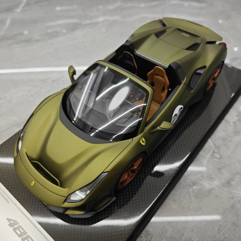 [Dino modello] 1:18 Ferrari 2018 488 Pista Spider verde No.23 modellino di auto resina