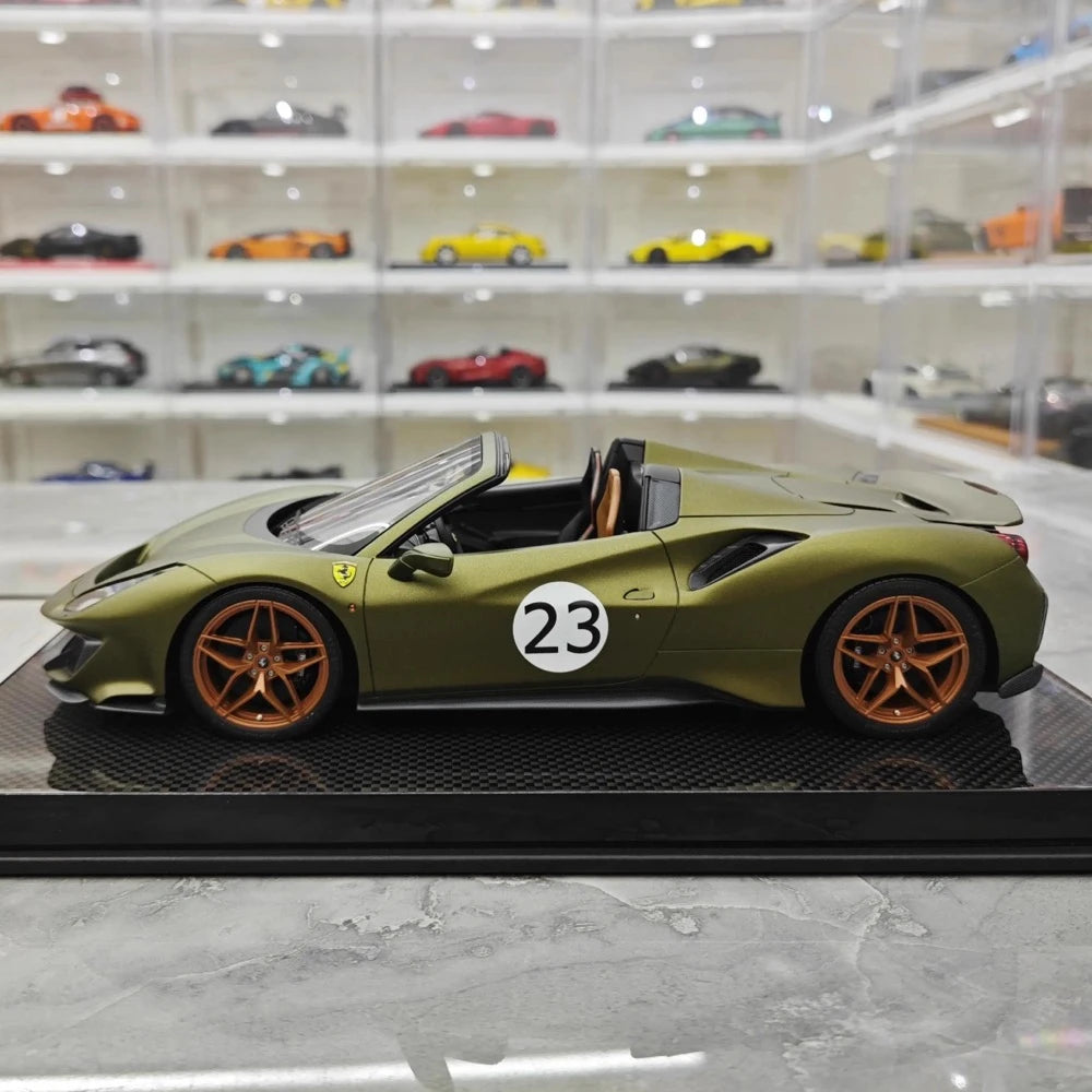 [Dino Model] 1:18 Ferrari 2018 488 Pista Spider Green No.23 Model Car Resin