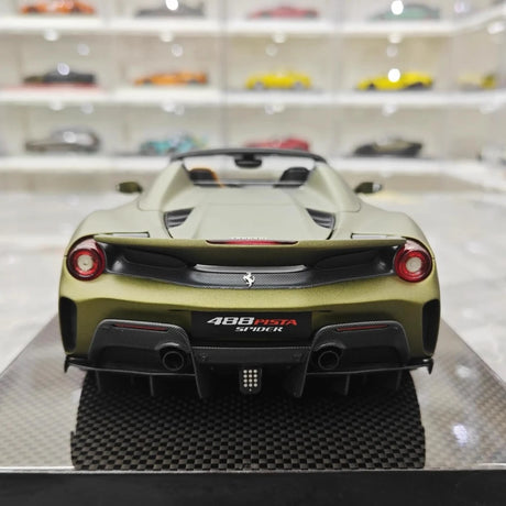 [Dino Model] 1:18 Ferrari 2018 488 Pista Spider grön No.23 modellbil harts