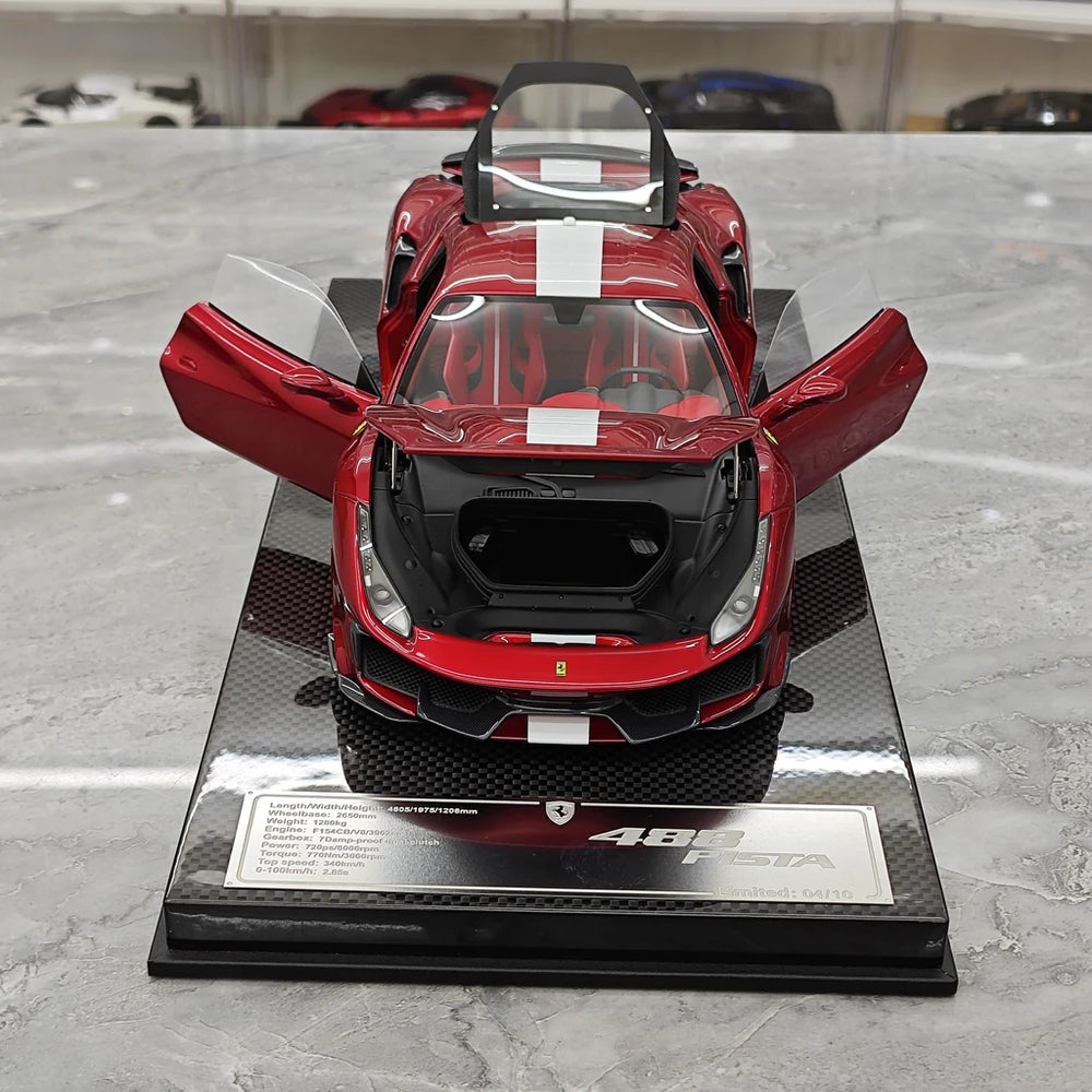 [Dino Model] 1:18 Ferrari 2018 488 Pista Spider Red Model Car Resin