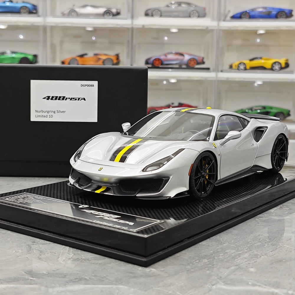 [Dino Model] 1:18 Ferrari 2018 488 Pista Spider Silver Model Car Resin