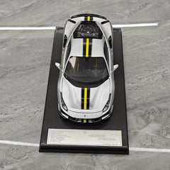 [Dino Model] 1:18 Ferrari 2018 488 Pista Spider Silver Model Car Resin