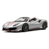 Dino Model Ferrari 2018 488 Pista Spider Silver Red Stripe 1:18 – samlarobjekt resinmodellresin resin