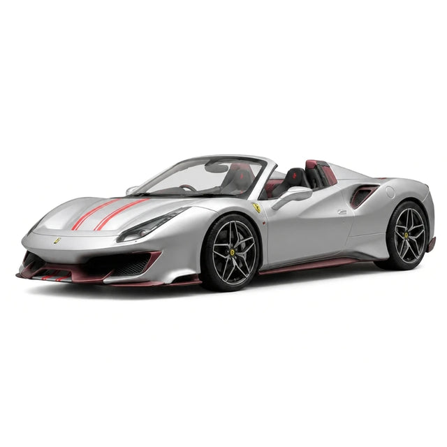 Dino Model Ferrari 2018 488 Pista Spider Silver Red Stripe 1:18 – samlarobjekt resinmodellresin resin