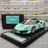 [Dino Model] 1:18 Ferrari 2018 488 Pista Spider Tiffany Blue No.15 Model Car Resin