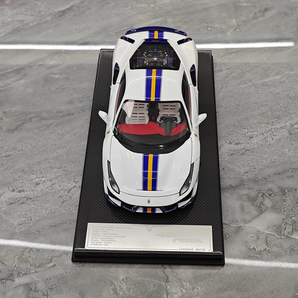 [Dino Model] 1:18 Ferrari 2018 488 Pista Spider White Model Car Resin