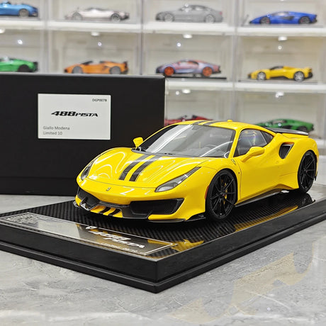 [Dino Model] 1:18 Ferrari 2018 488 Pista Spider Yellow Model Car Resin