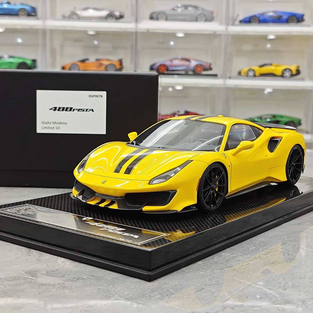 [Dino Model] 1:18 Ferrari 2018 488 Pista Spider Yellow Model Car Resin