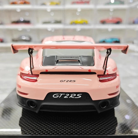 [Dino Model] 1:18 Porsche 2018 911 GT2 RS Weissach Package Pink Pig Model Car Resin