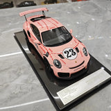 [Dino Model] 1:18 Porsche 2018 911 GT2 RS Weissach Package Pink Pig Model Car Resin