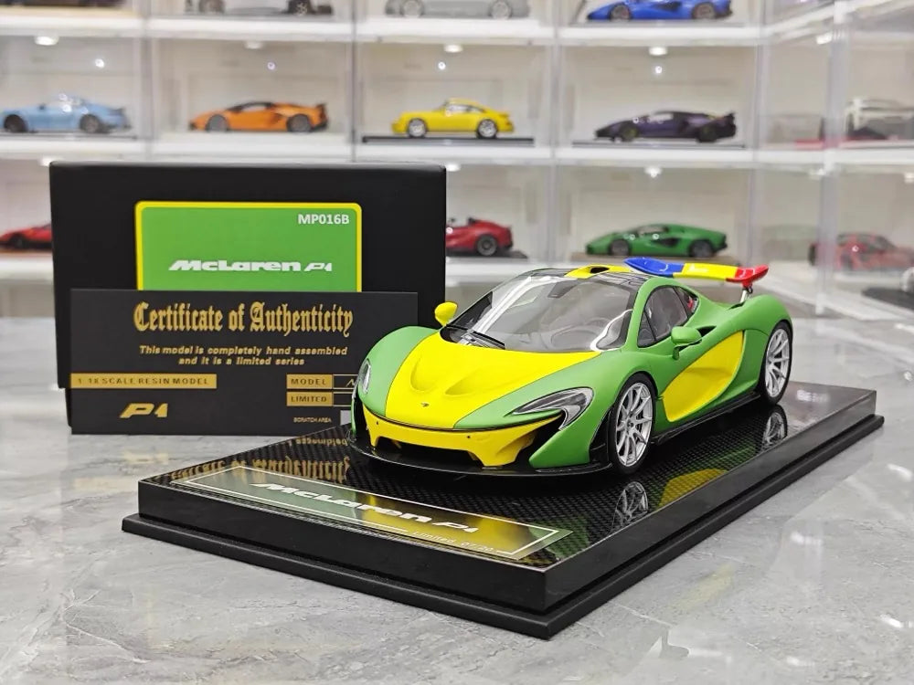 [Dino modello] 1:18 McLaren 2013 P1 verde & giallo modellino di auto resina