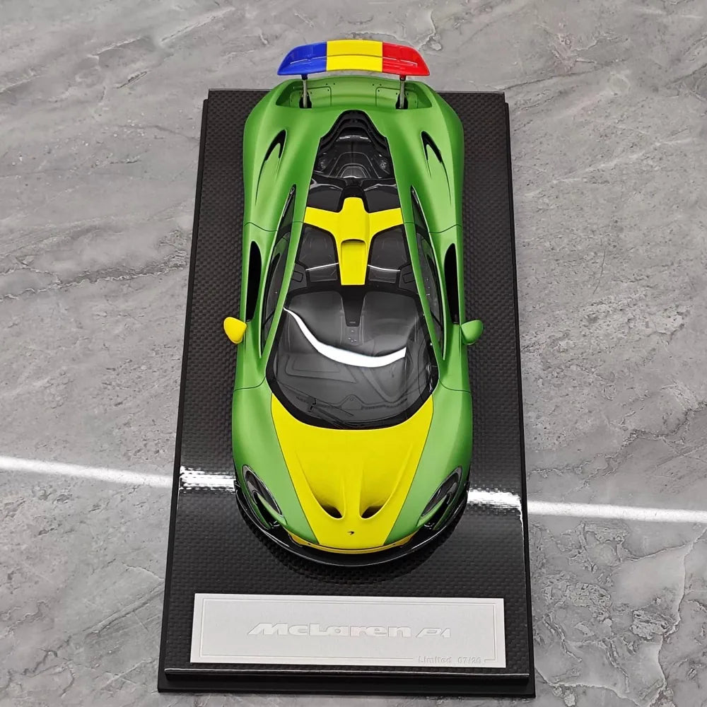 [Dino modello] 1:18 McLaren 2013 P1 verde & giallo modellino di auto resina