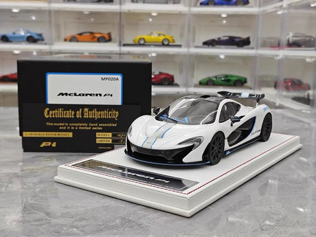 [Dino Model] 1:18 McLaren 2013 P1 White & Blue Model Car Resin