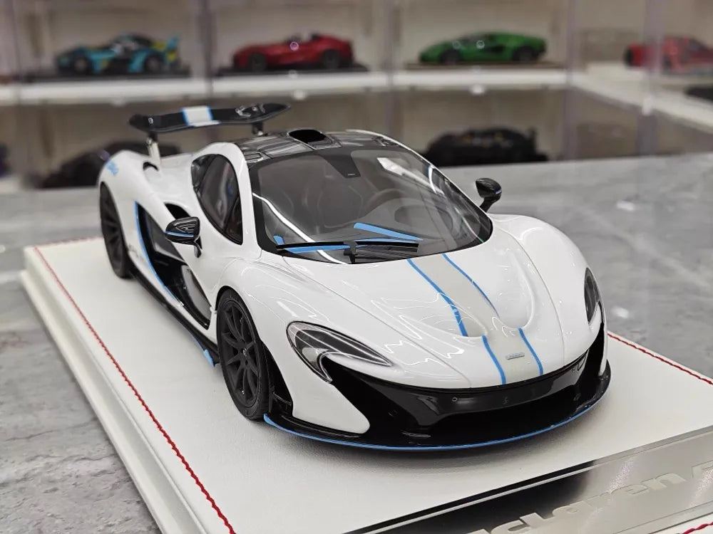 [Dino Model] 1:18 McLaren 2013 P1 White & Blue Model Car Resin