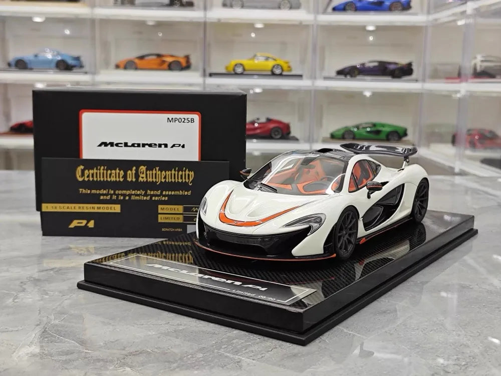 [Dino modello] 1:18 McLaren 2013 P1 bianco & arancione modellino di auto resina
