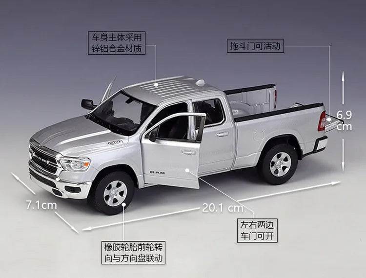 1:28 Dodge 2019 RAM 1500 Die Cast Model Car