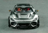 [DreamWalkers] 1:18 Ferrari 2024 Purosangue Mansory Matte Silver Model Car Resin