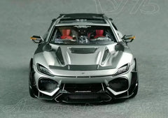 [DreamWalkers] 1:18 Ferrari 2024 Purosangue Mansory Matte Silver Model Car Resin