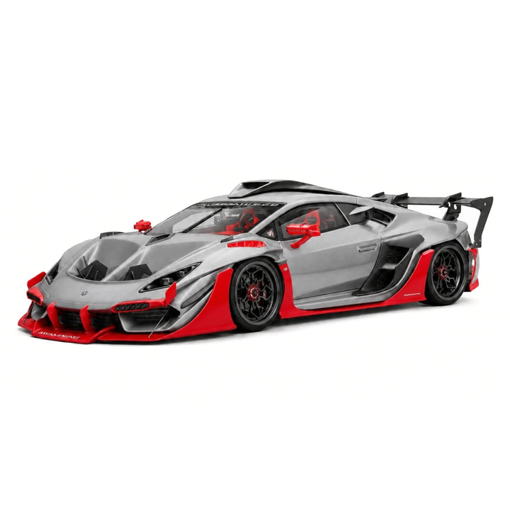DreamWalkers Lamborghini 2020 Huracan D661 Matte Gray and Red 1:18 – Collectible Resin Model