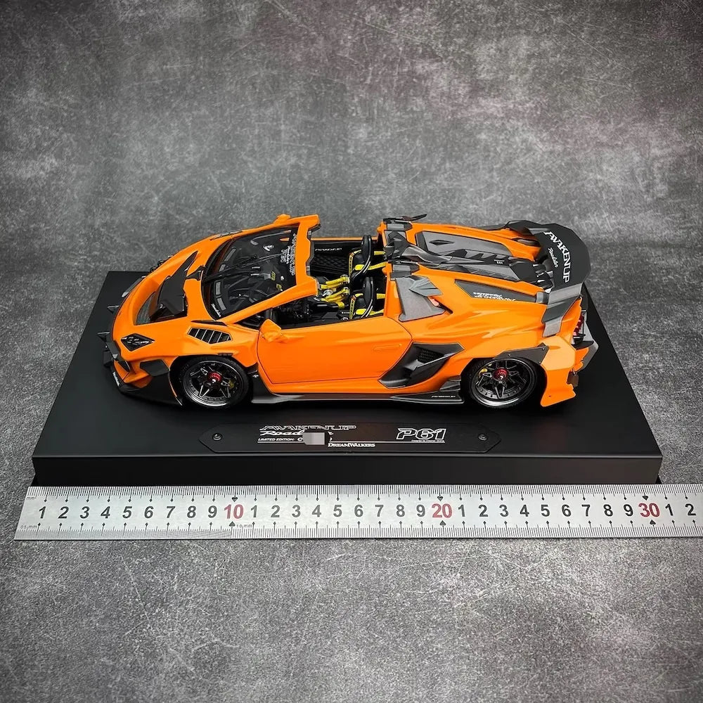 [DreamWalkers] 1:18 Lamborghini 2020 Huracan P61 Roadster Glossy Orange Model Car Resin