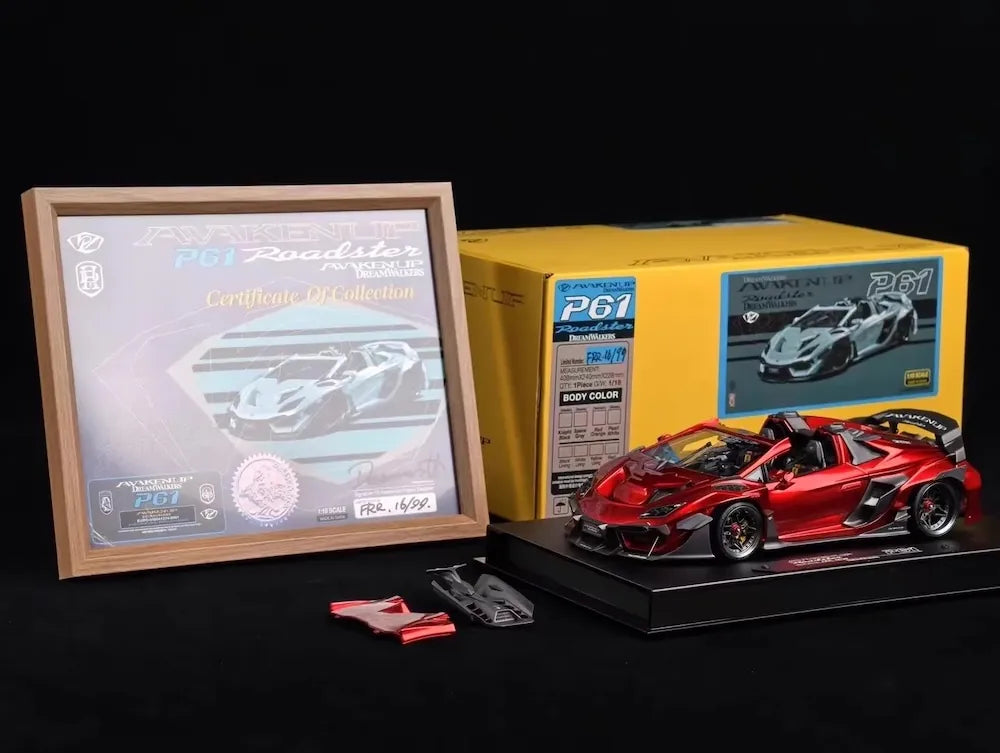 [DreamWalkers] 1:18 Lamborghini 2020 Huracan P61 Roadster Glossy Red Model Car Resin